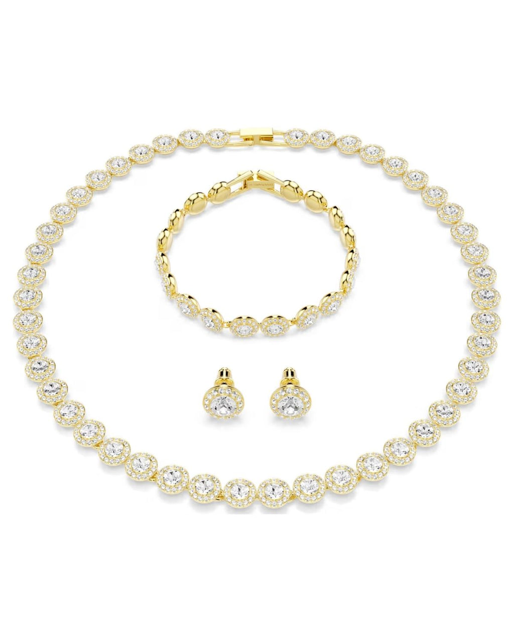 Una Angelic set Set (3), Round cut, White, Gold-tone plated 5750619