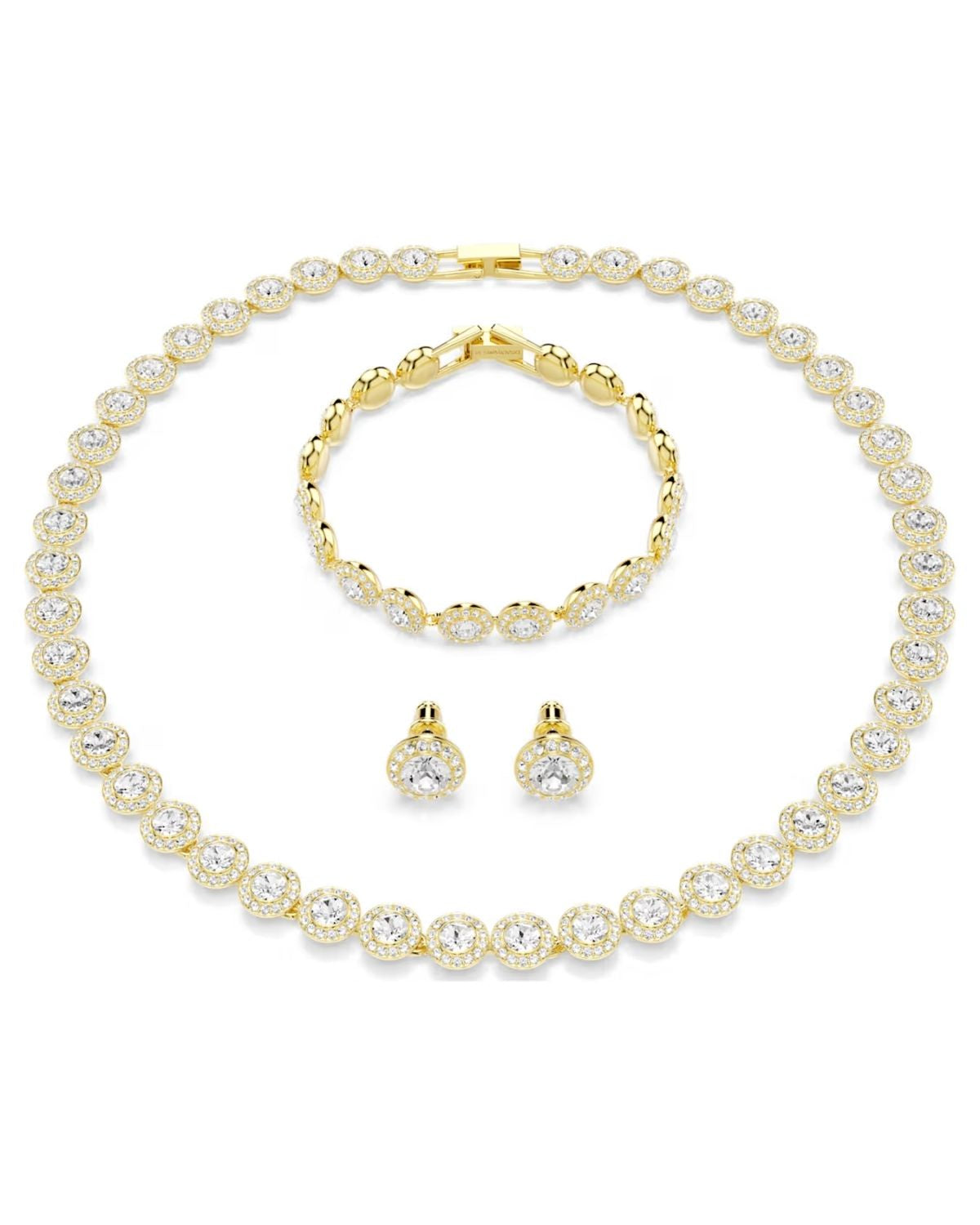 Una Angelic set Set (3), Round cut, White, Gold-tone plated 5750619