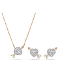 Idyllia set Mixed cuts, Heart with arrow, White, Rose gold-tone plated 5745580