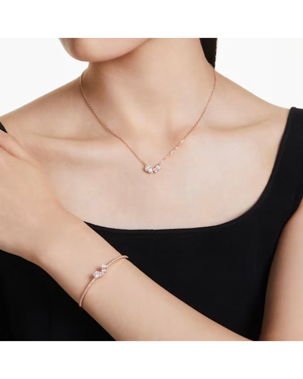 Mesmera set Mixed cuts, White, Rose gold-tone plated 5684779