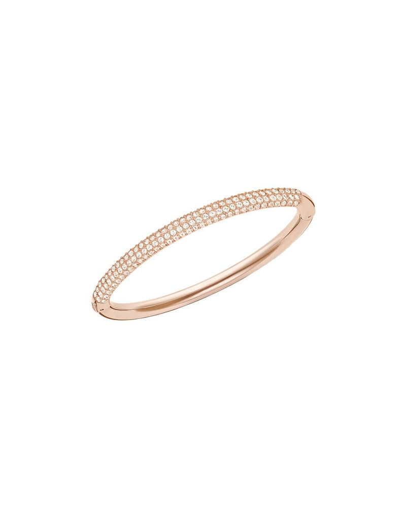 Stone bangle, White, Rose gold-tone finish