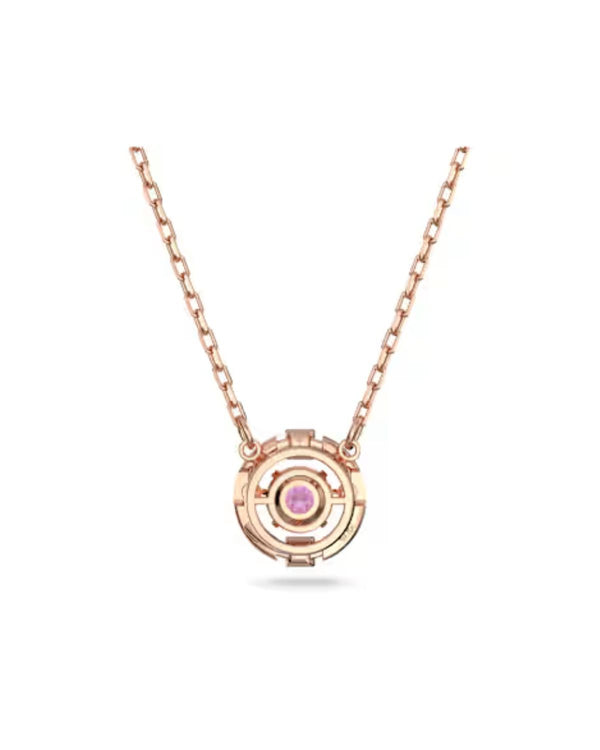 Swarovski Sparkling Dance necklace, Round cut, Red, Rose gold-tone plated