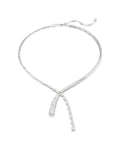 Matrix Y necklace Mixed cuts, White, Rhodium plated 5692533