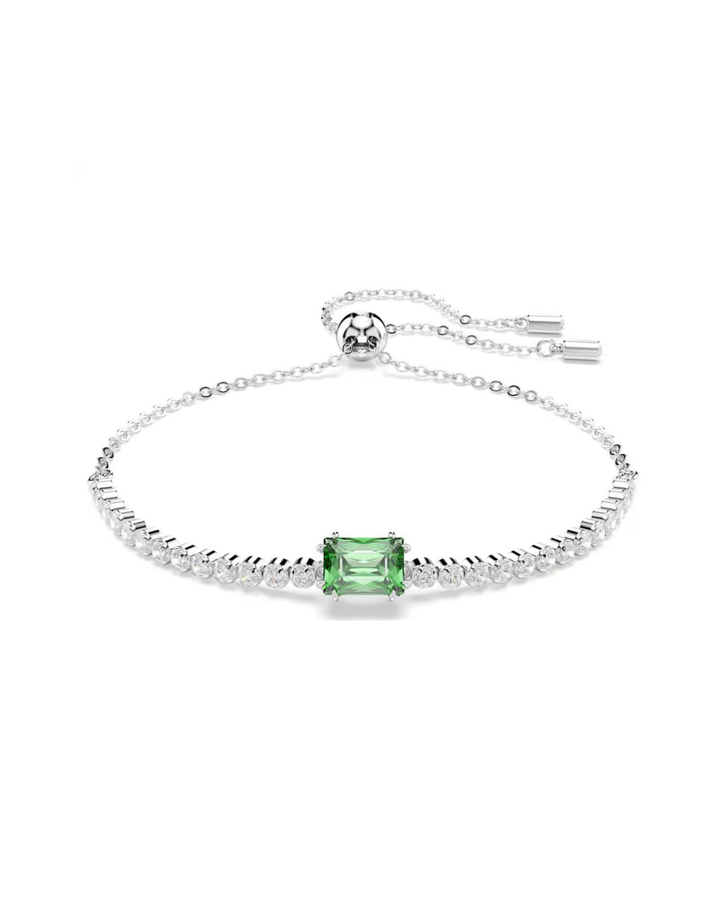 Matrix bracelet Mixed cuts, Green, Rhodium plated 5693411