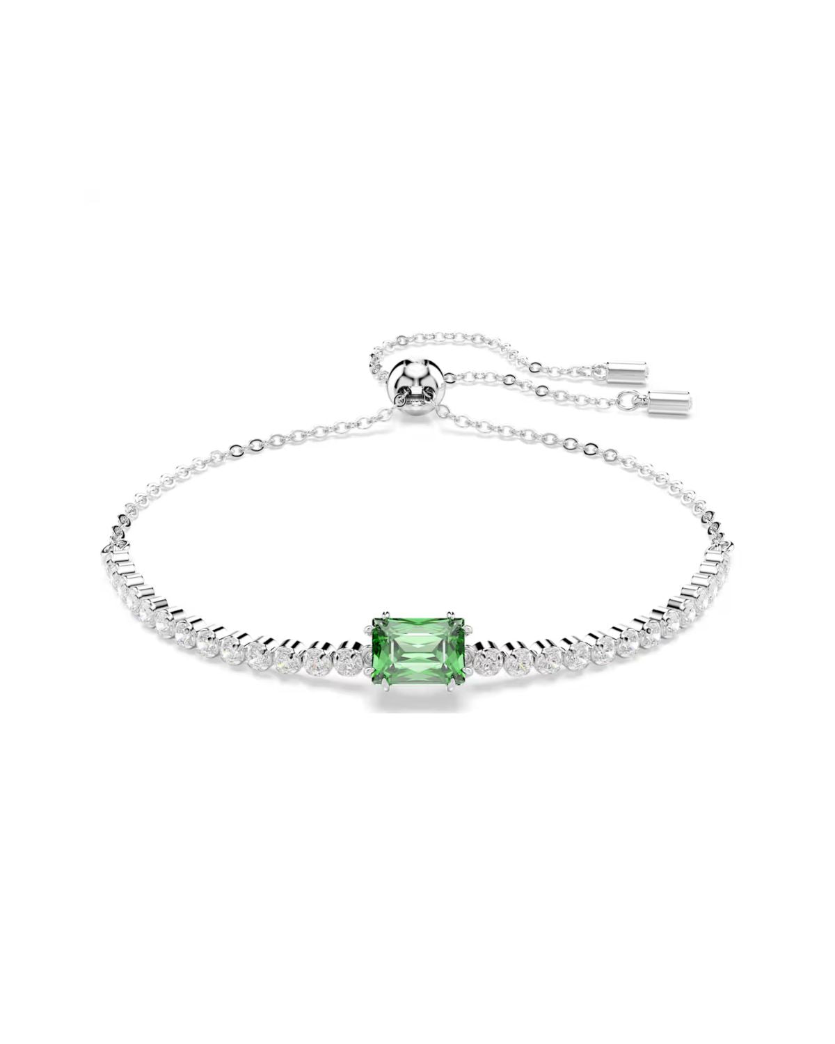Matrix bracelet Mixed cuts, Green, Rhodium plated 5693411