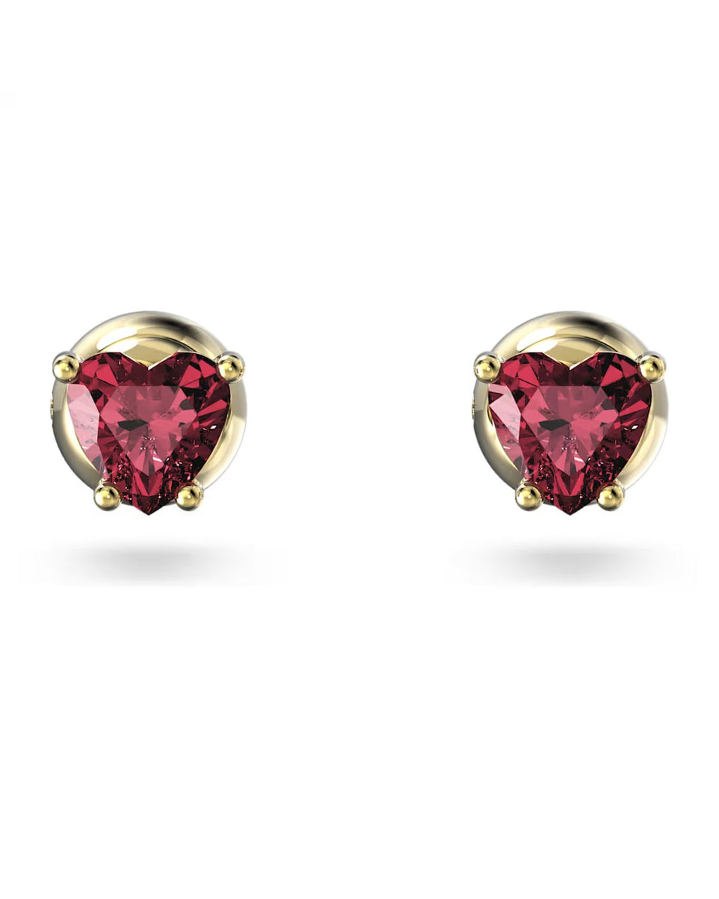 Chroma stud earrings Heart, Red, 18k gold finish 5639133