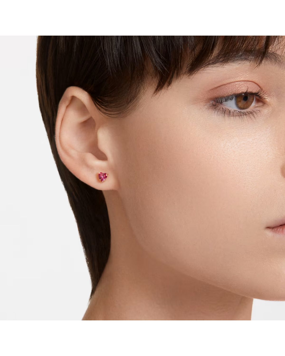 Chroma stud earrings Heart, Red, 18k gold finish 5639133