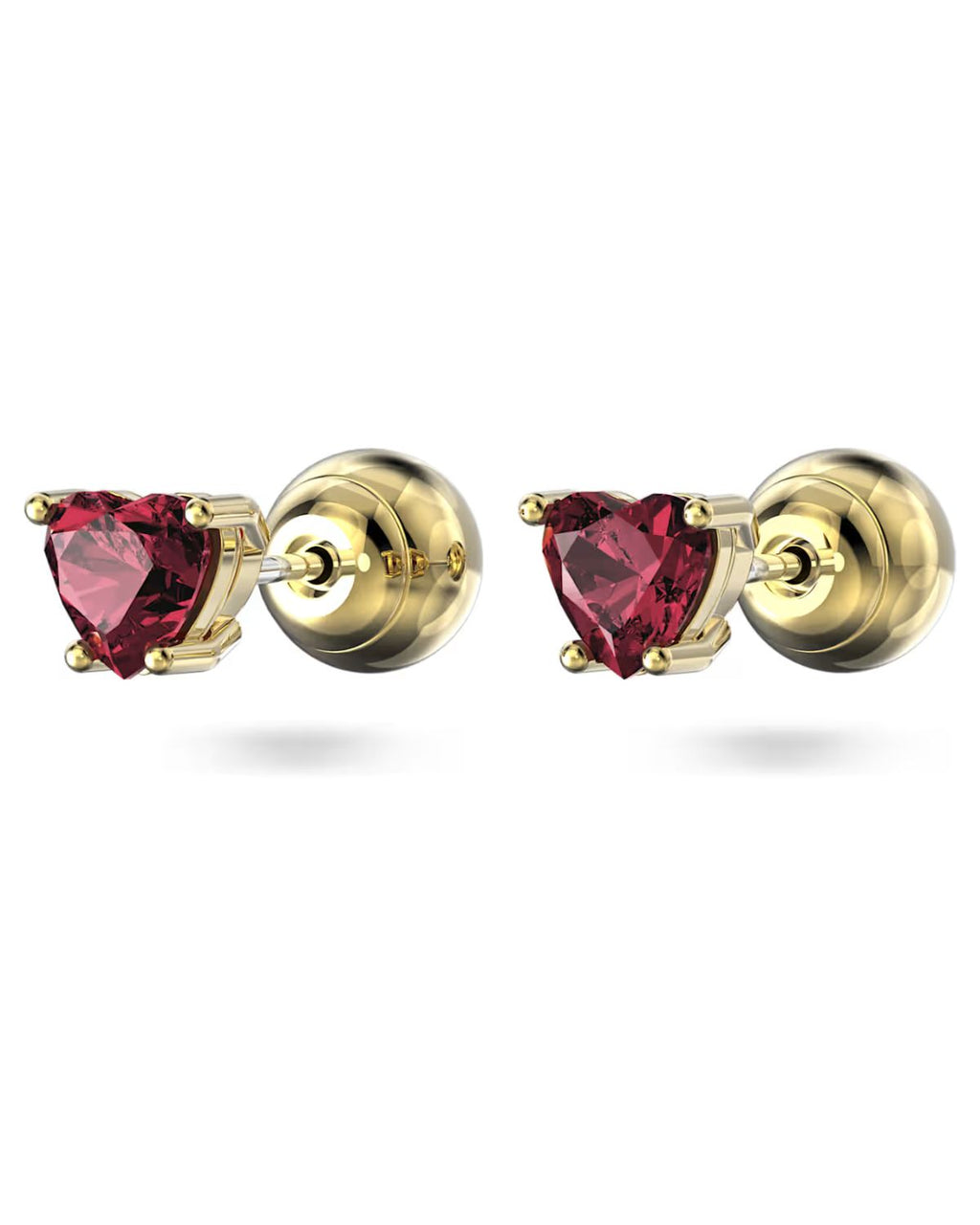 Chroma stud earrings Heart, Red, 18k gold finish 5639133