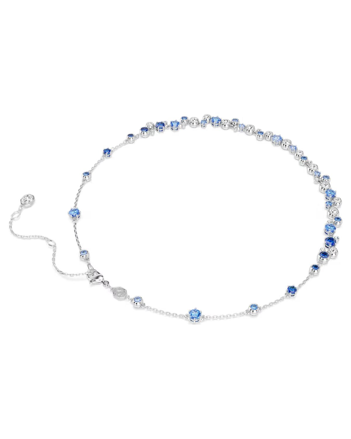 Constella necklace Mixed cuts, Blue, Rhodium plated 5732255