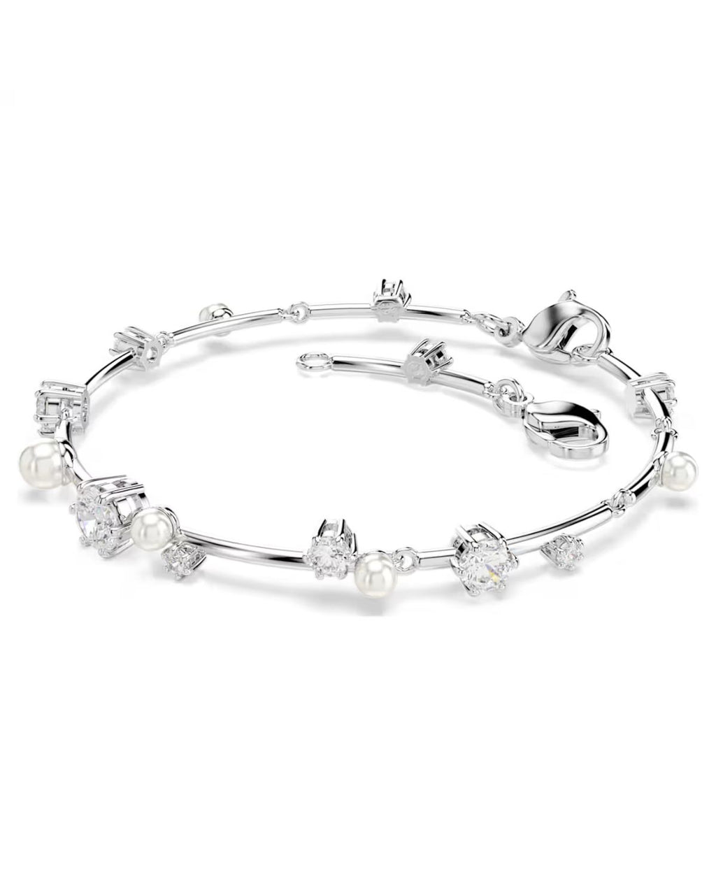 Constella bracelet Crystal pearl, Round cuts, White, Rhodium plated 5707511