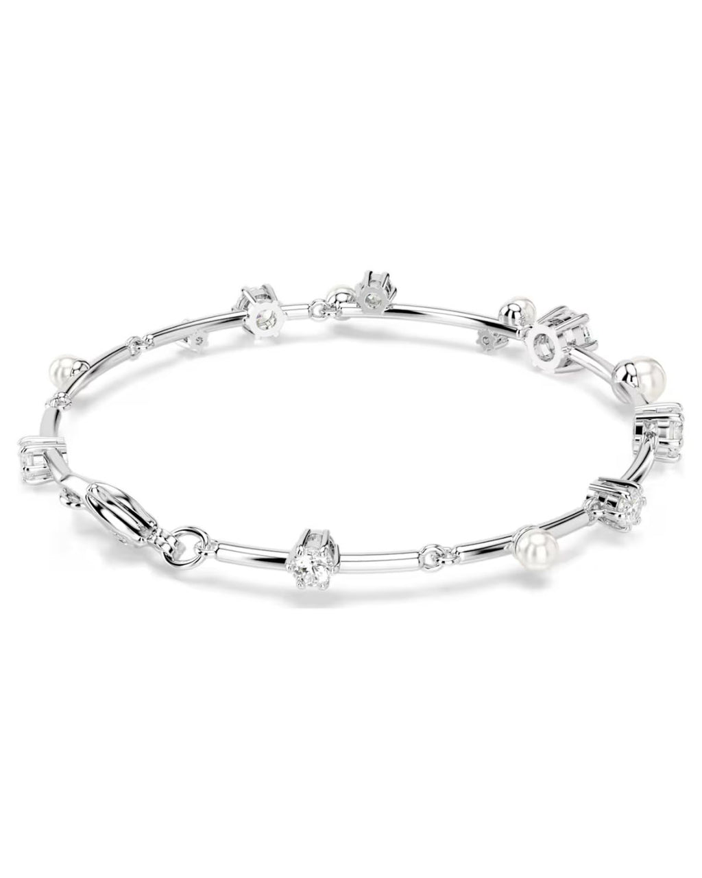 Constella bracelet Crystal pearl, Round cuts, White, Rhodium plated 5707511