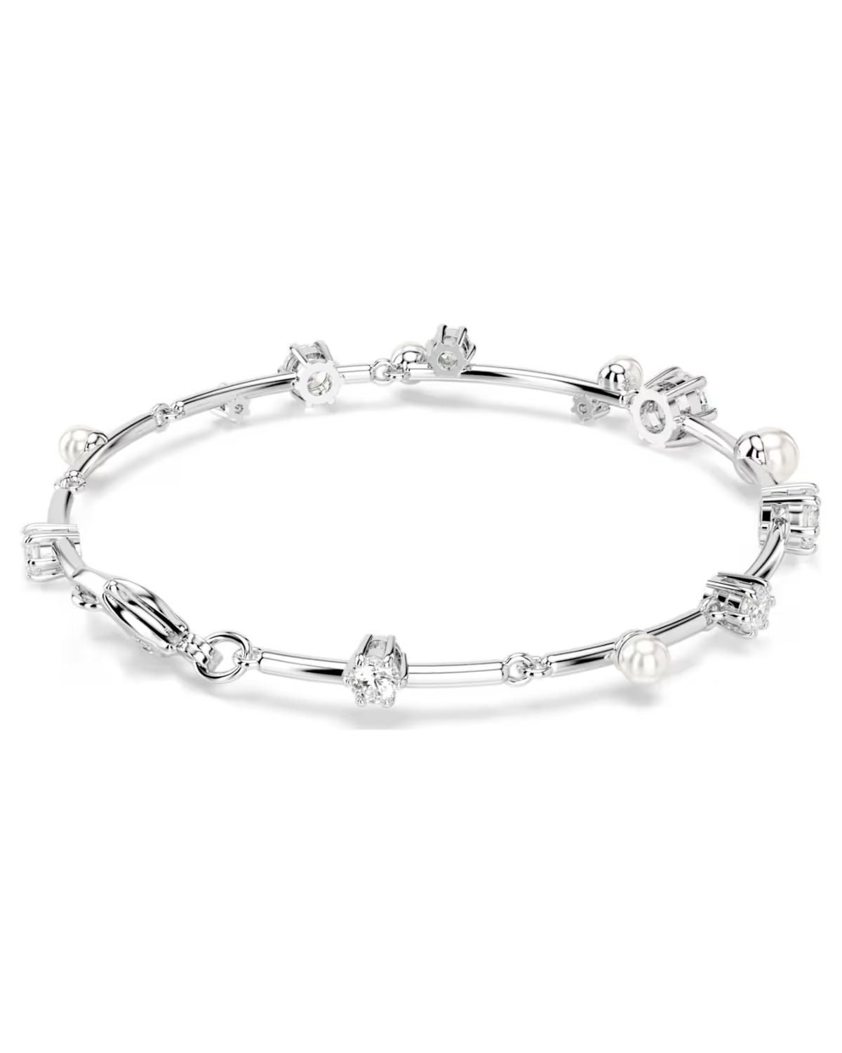 Constella bracelet Crystal pearl, Round cuts, White, Rhodium plated 5707511