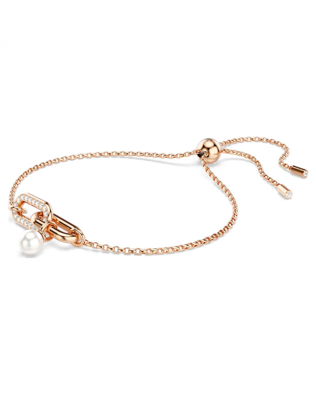 Constella bracelet Crystal pearl, Round cut, White, Rose gold-tone plated 5728588
