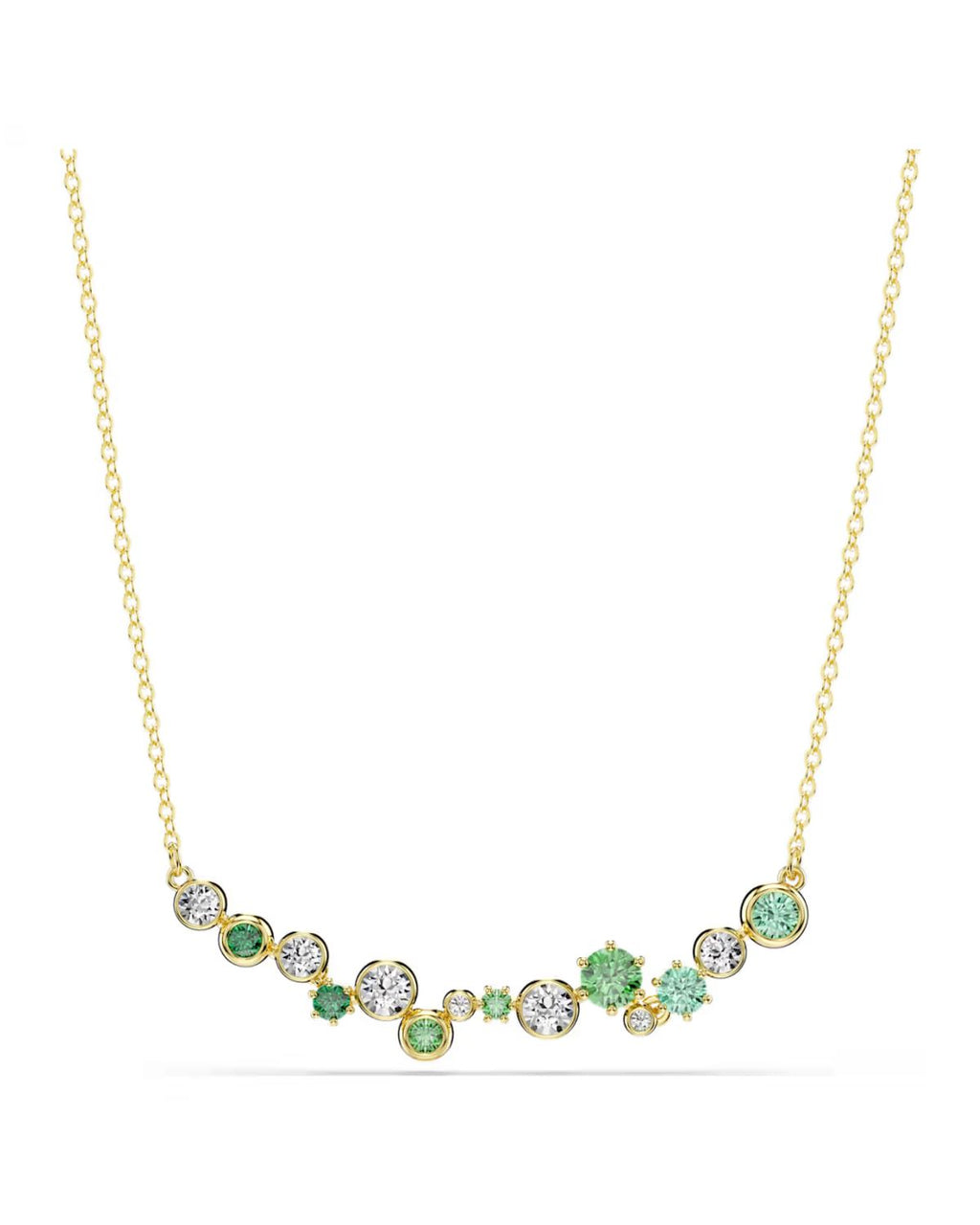 Constella necklace Mixed cuts, Green, 18k gold finish 5732247