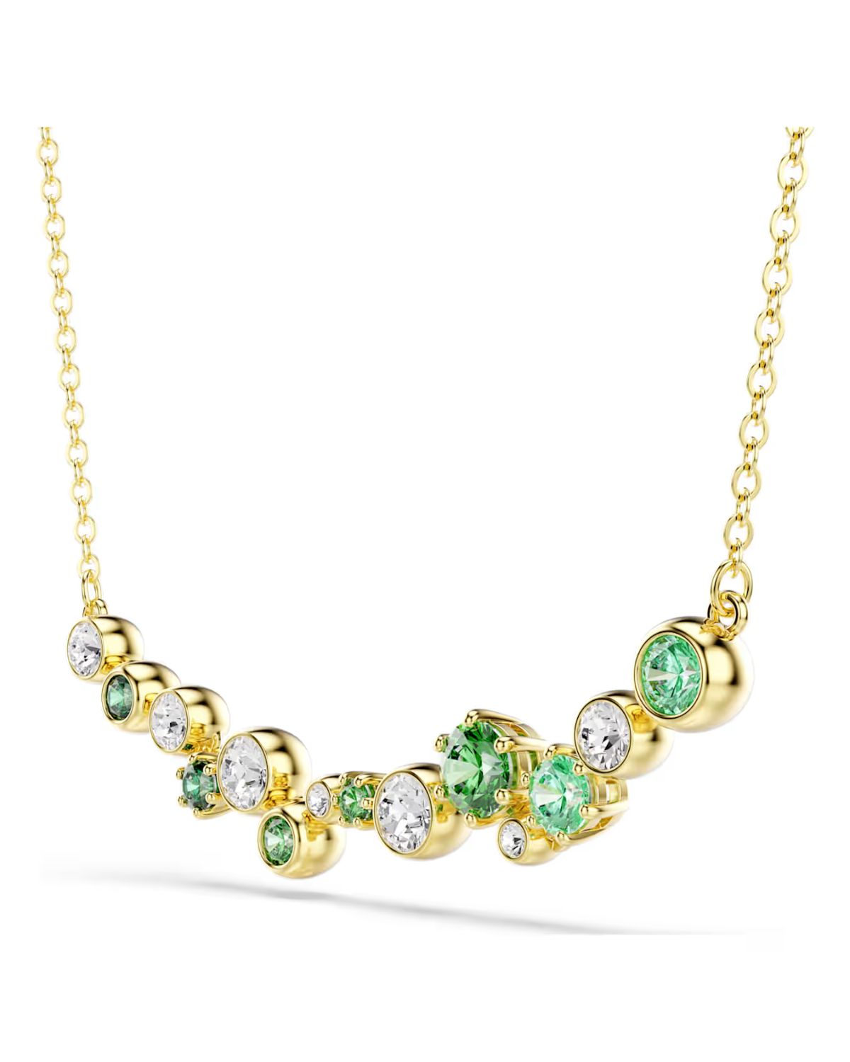 Constella necklace Mixed cuts, Green, 18k gold finish 5732247
