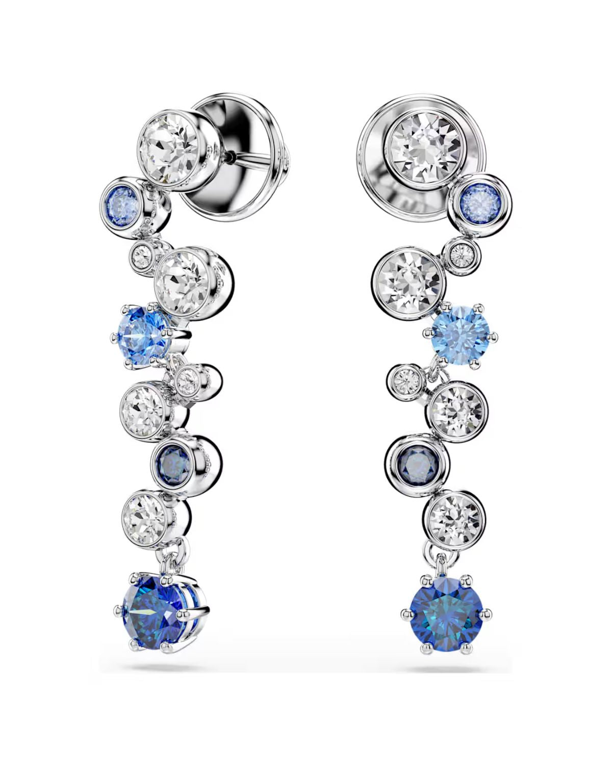 Constella drop earrings Mixed cuts, Blue, Rhodium plated 5732775
