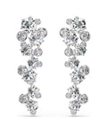 Constella drop earrings Mixed cuts, White, Rhodium plated 5732252