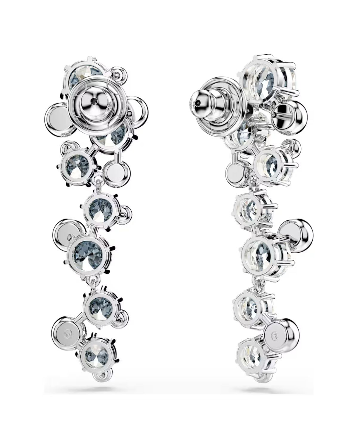 Constella drop earrings Mixed cuts, White, Rhodium plated 5732252