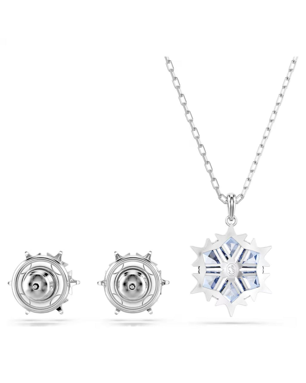 Magic set Snowflake, Blue, Rhodium plated 5734243