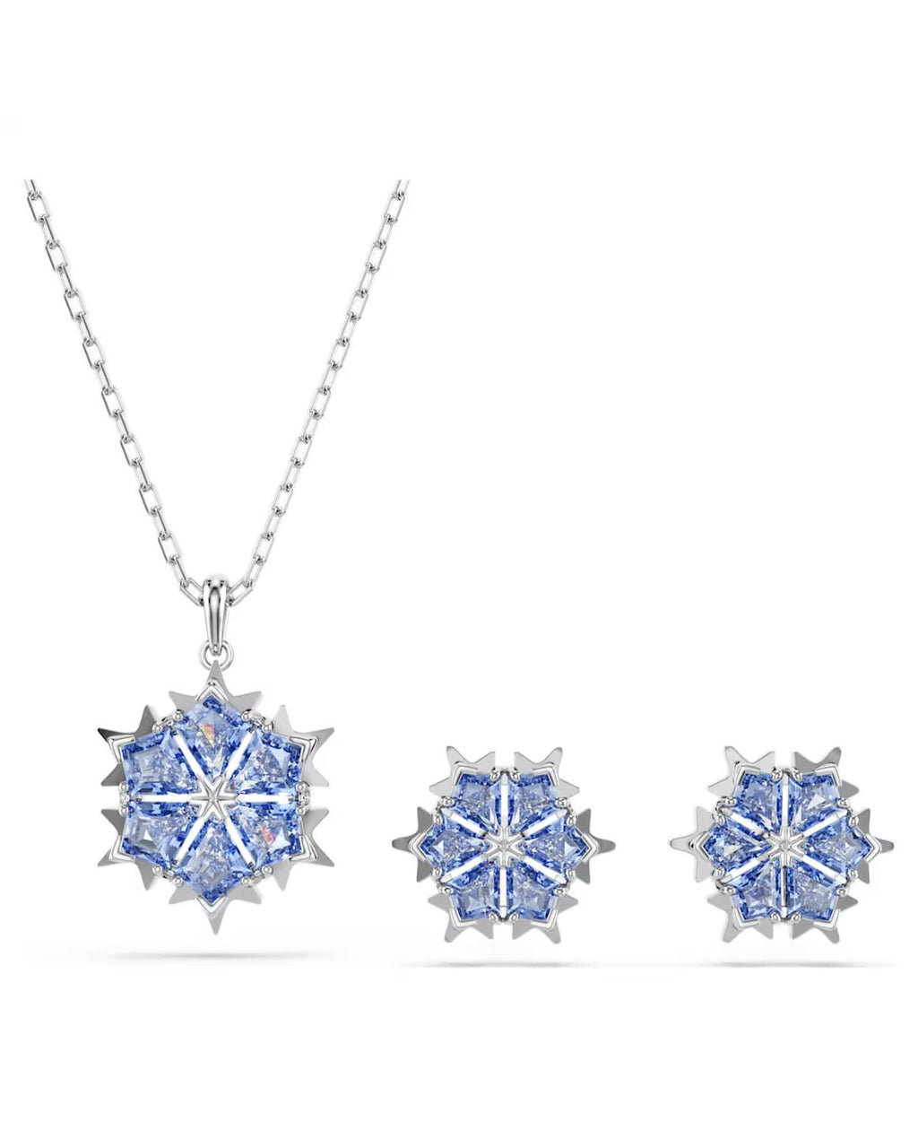 Magic set Snowflake, Blue, Rhodium plated 5734243