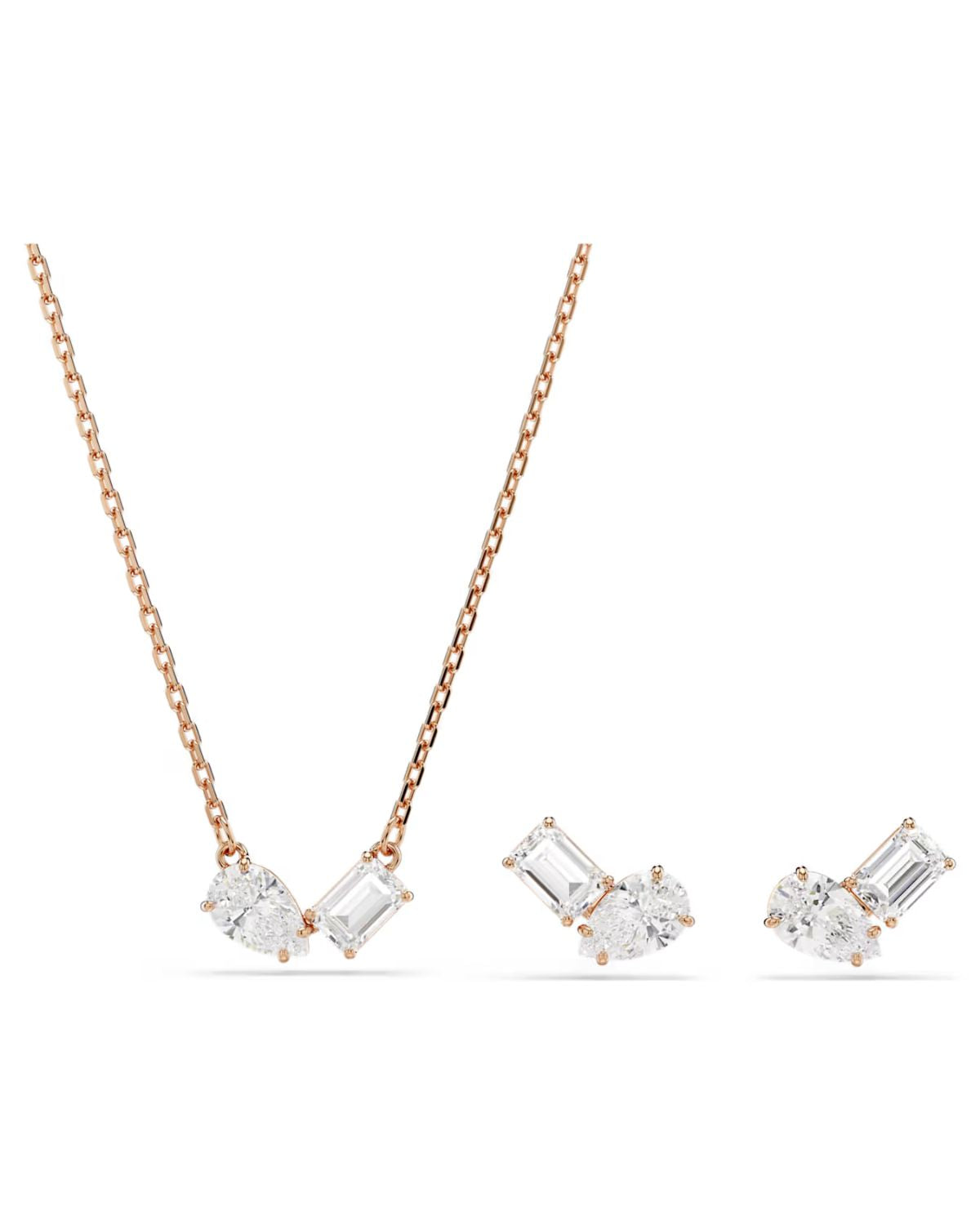 Mesmera set Pear cut, Octagon cut, White, 18k rose gold finish 5734246