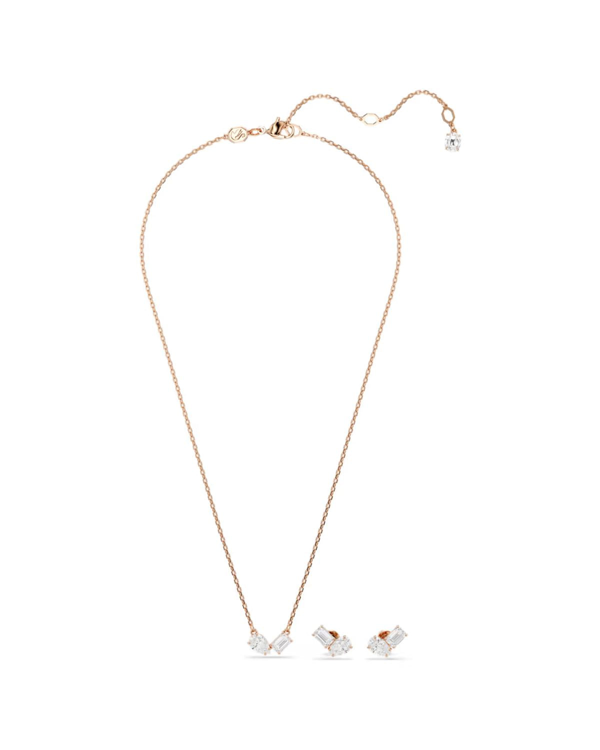 Mesmera set Pear cut, Octagon cut, White, 18k rose gold finish 5734246