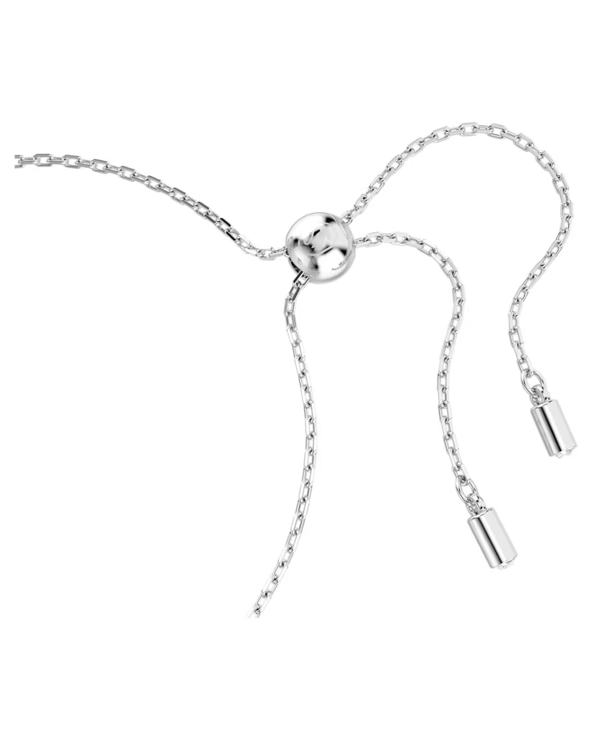 Matrix bracelet Baguette cut, Knot, White, Rhodium plated M 5731101