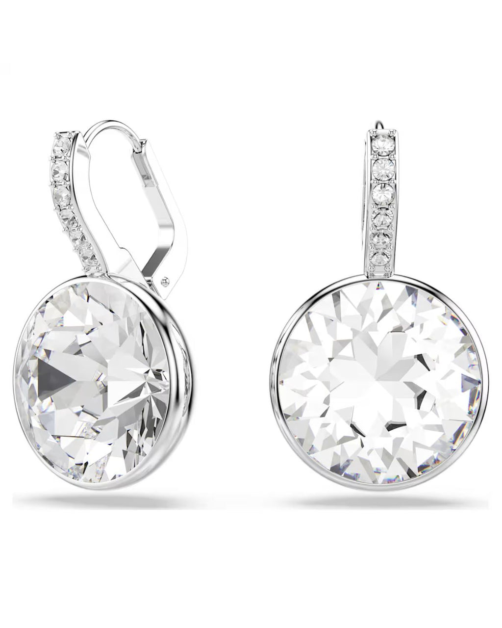 Millenia drop earrings Round cut, White, Rhodium plated 5731149