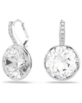 Millenia drop earrings Round cut, White, Rhodium plated 5731149