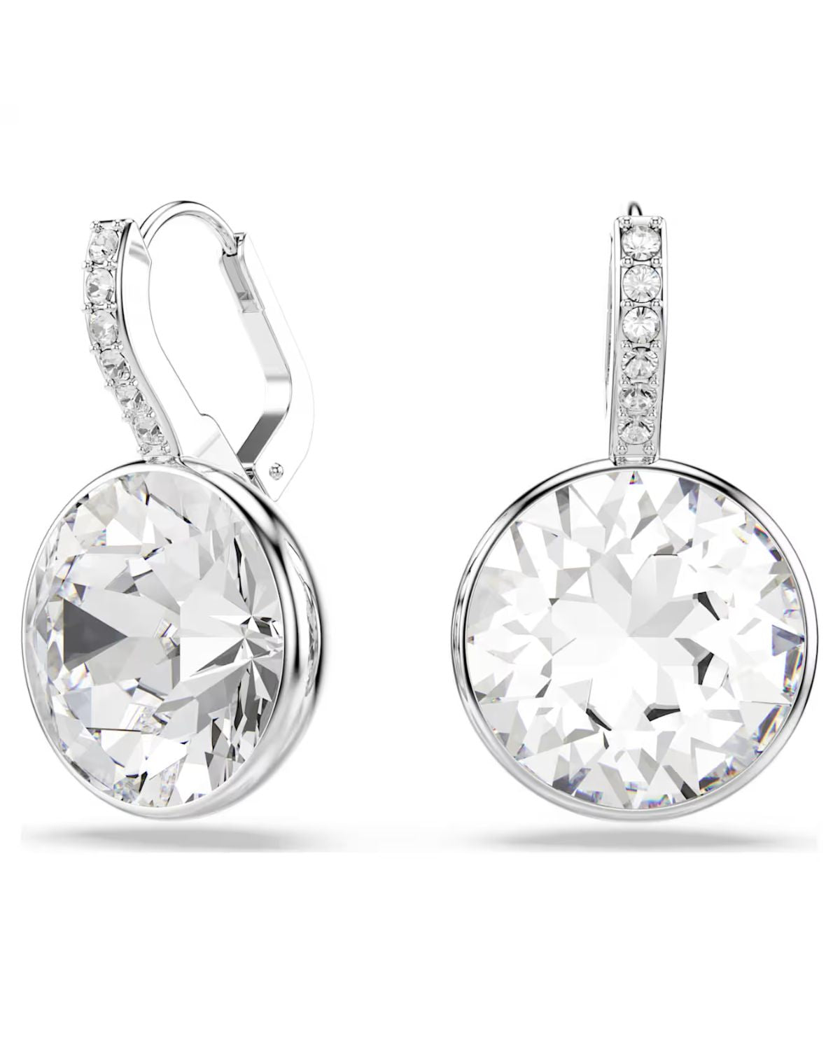 Millenia drop earrings Round cut, White, Rhodium plated 5731149