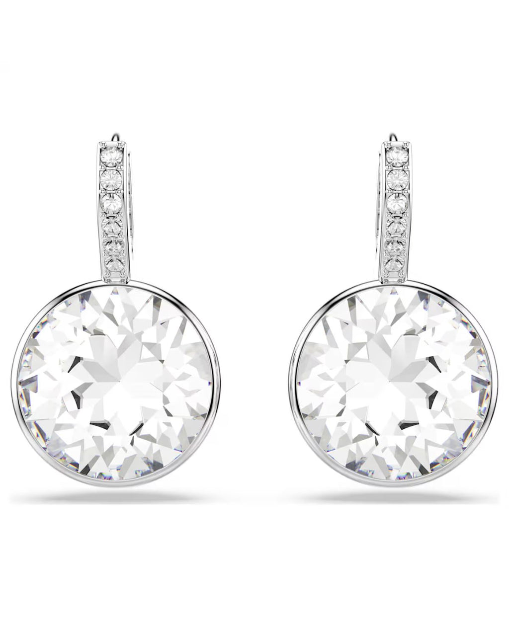 Millenia drop earrings Round cut, White, Rhodium plated 5731149