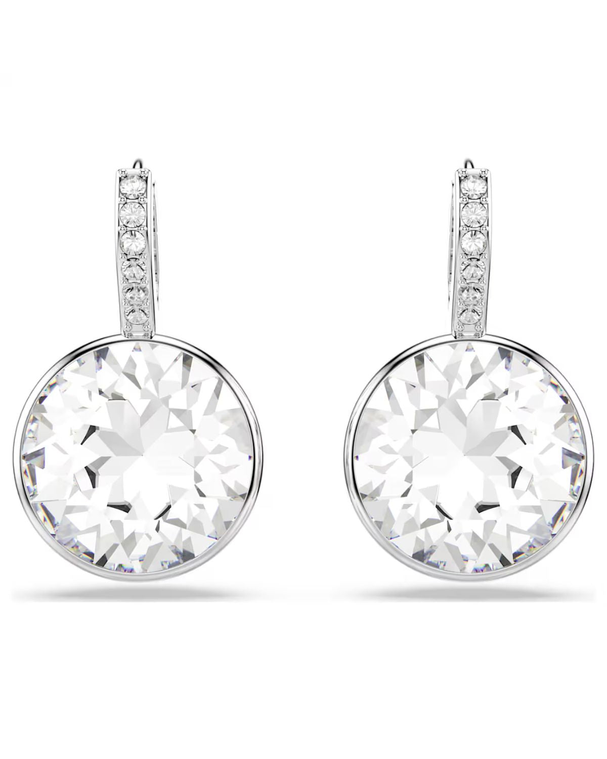 Millenia drop earrings Round cut, White, Rhodium plated 5731149