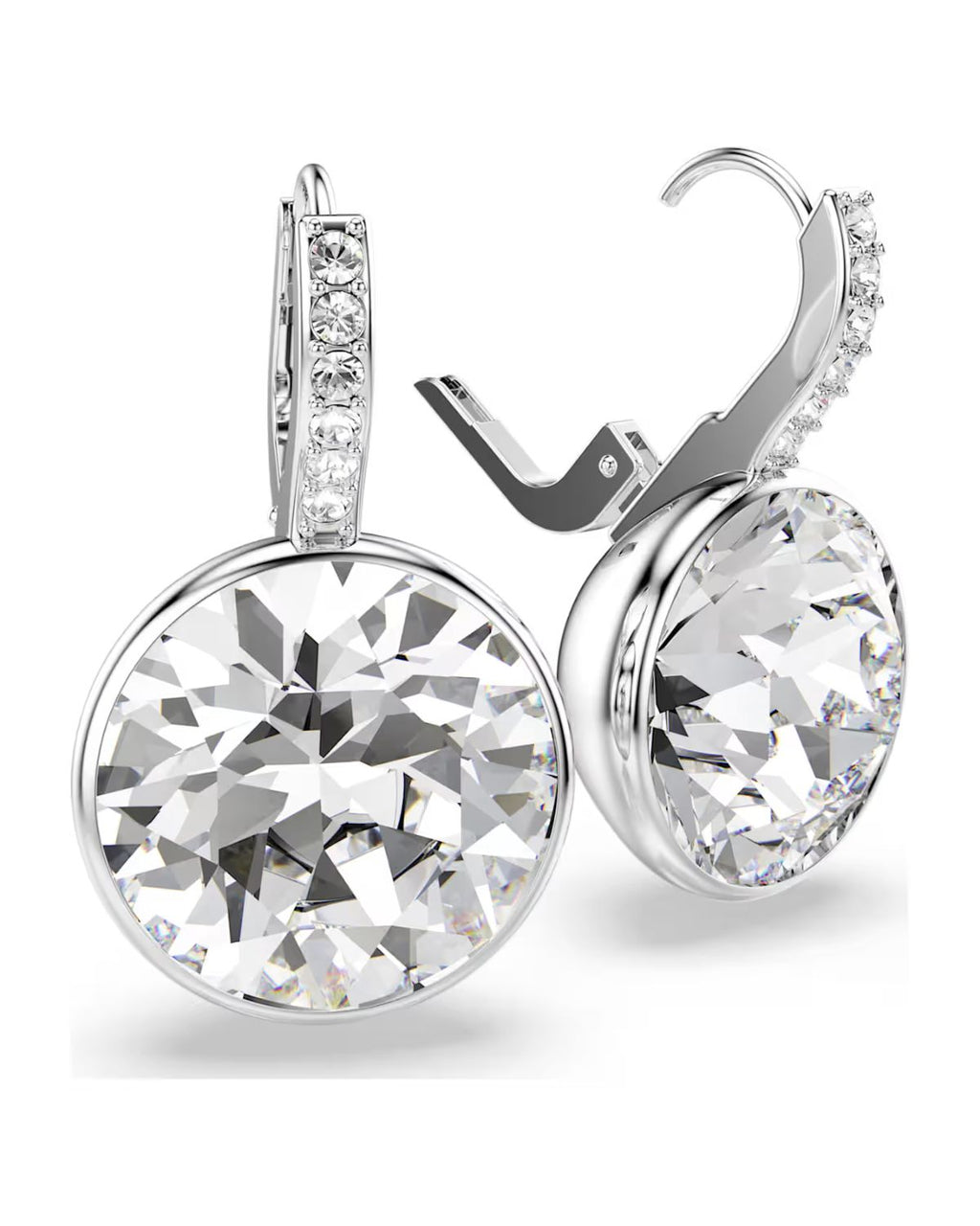 Millenia drop earrings Round cut, White, Rhodium plated 5731149