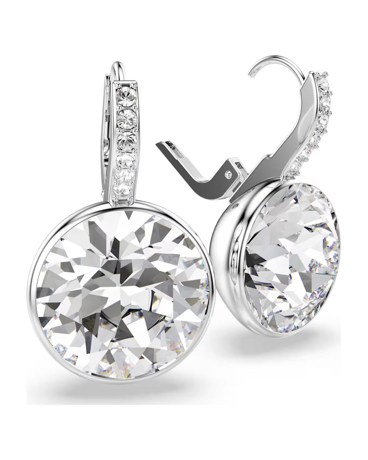 Millenia drop earrings Round cut, White, Rhodium plated 5731149