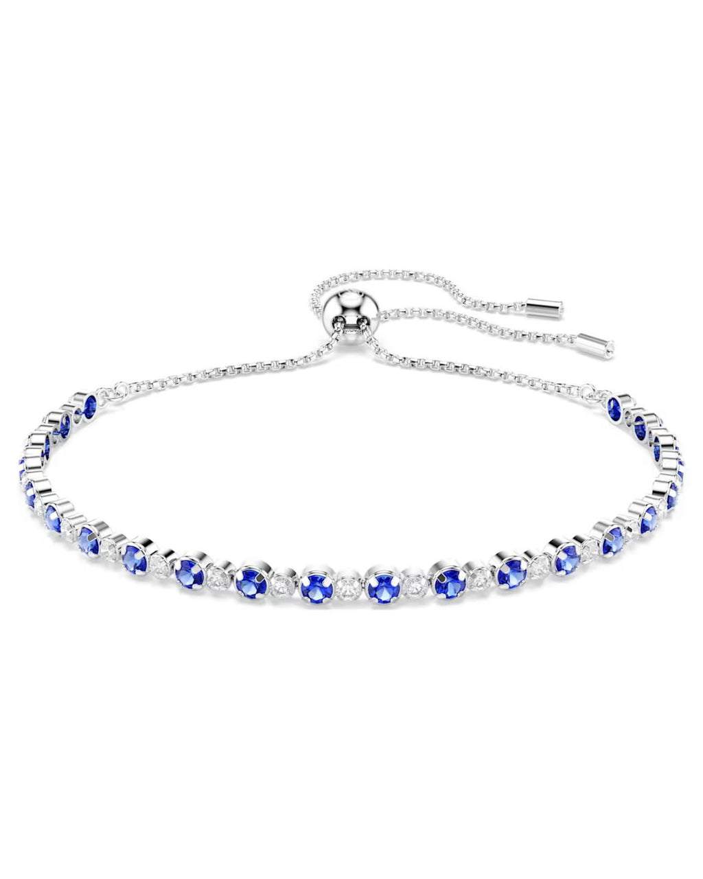 Matrix Tennis bracelet Mixed round cuts, Blue, Rhodium plated M 5725854