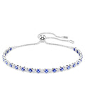 Matrix Tennis bracelet Mixed round cuts, Blue, Rhodium plated M 5725854