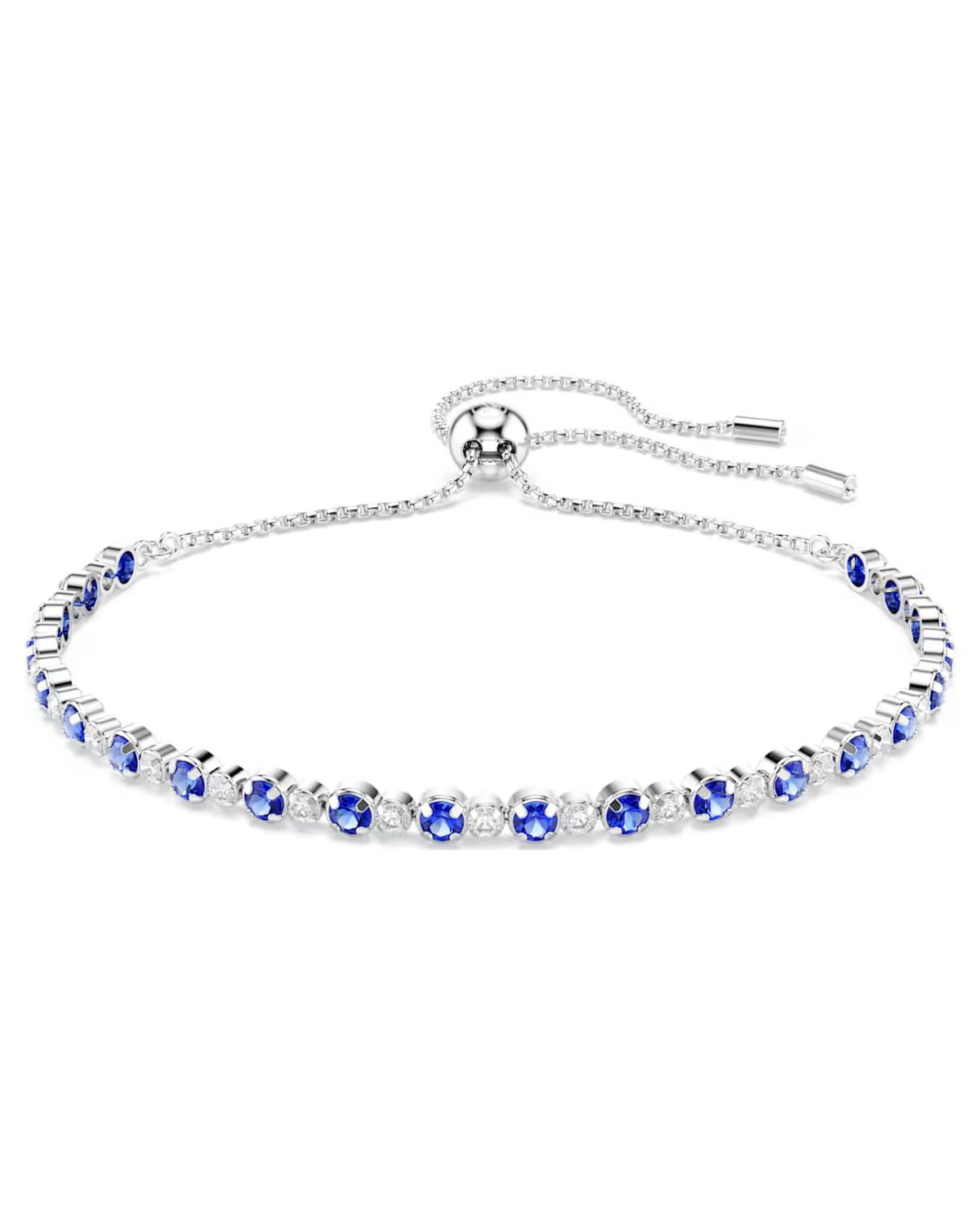 Matrix Tennis bracelet Mixed round cuts, Blue, Rhodium plated M 5725854