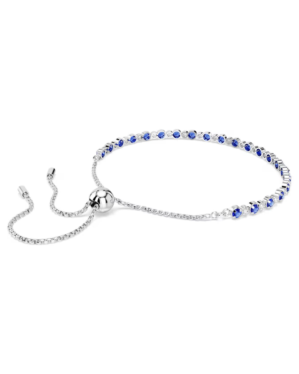 Matrix Tennis bracelet Mixed round cuts, Blue, Rhodium plated M 5725854