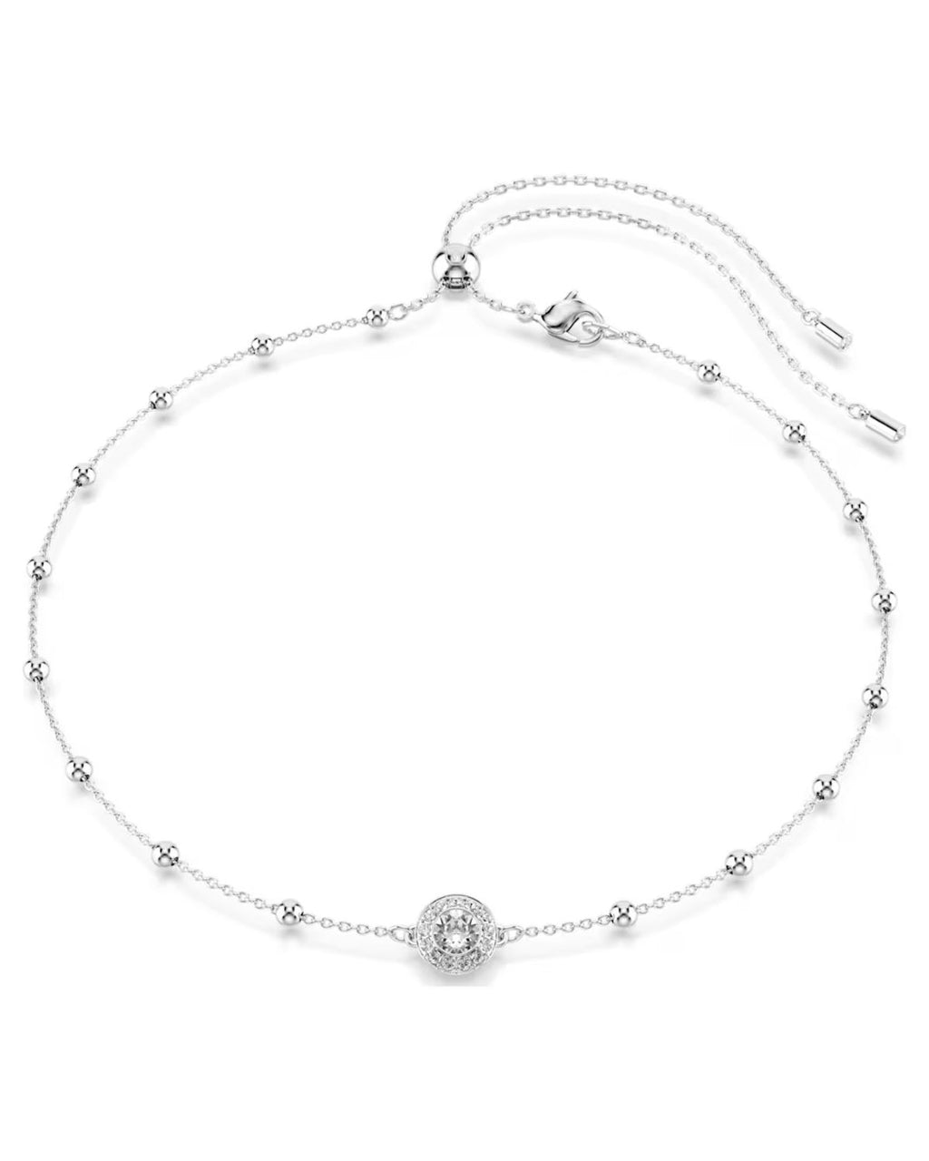 na Angelic pendant Round cut, Double sided motifs, White, Rhodium plated 5733116