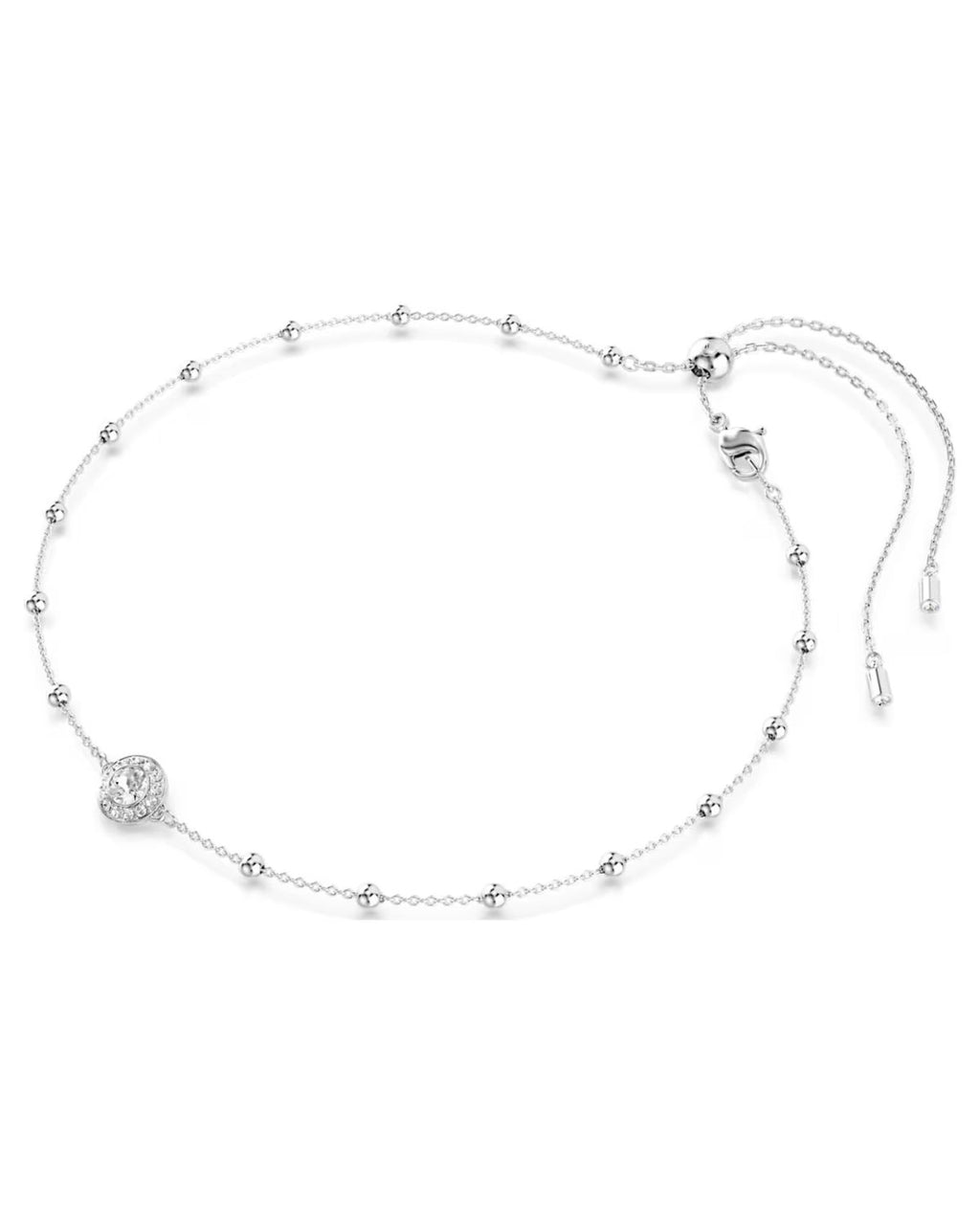 na Angelic pendant Round cut, Double sided motifs, White, Rhodium plated 5733116