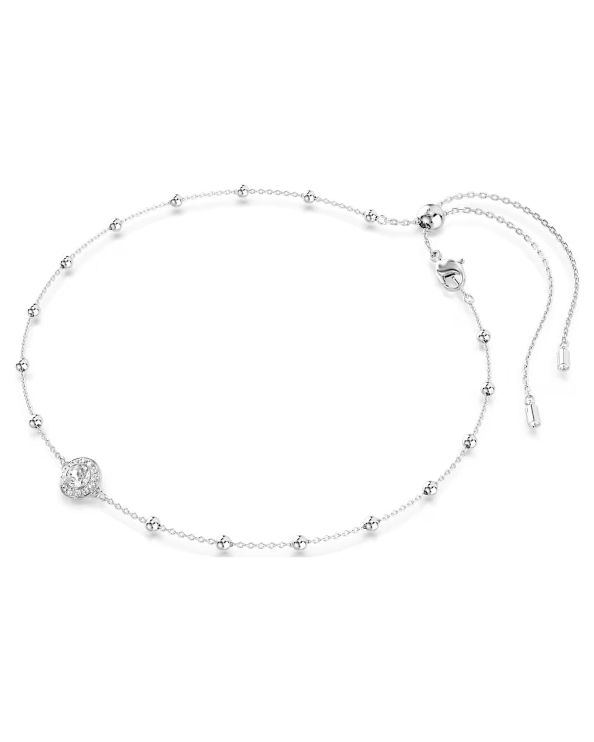 na Angelic pendant Round cut, Double sided motifs, White, Rhodium plated 5733116