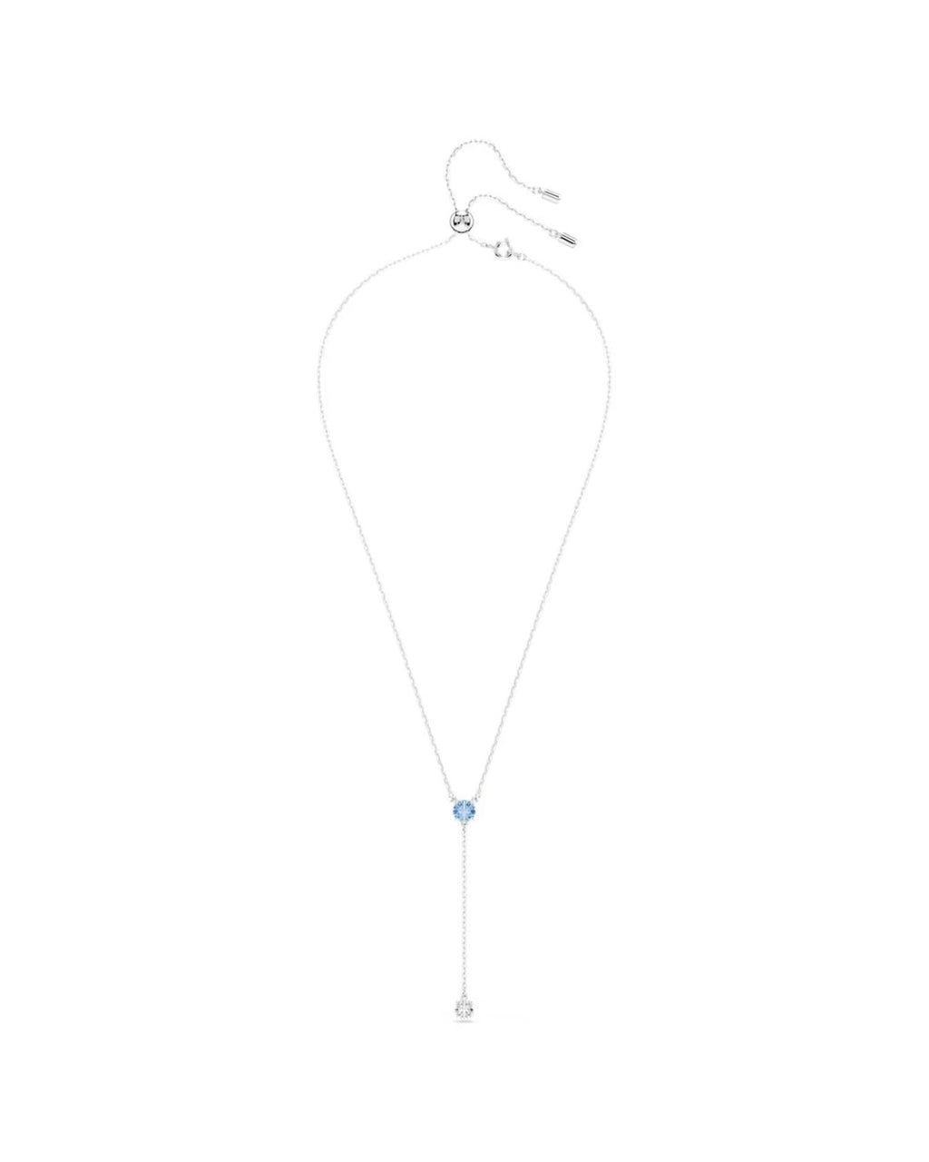 Stilla Attract Y necklace Round cut, Blue, Rhodium plated 5734249