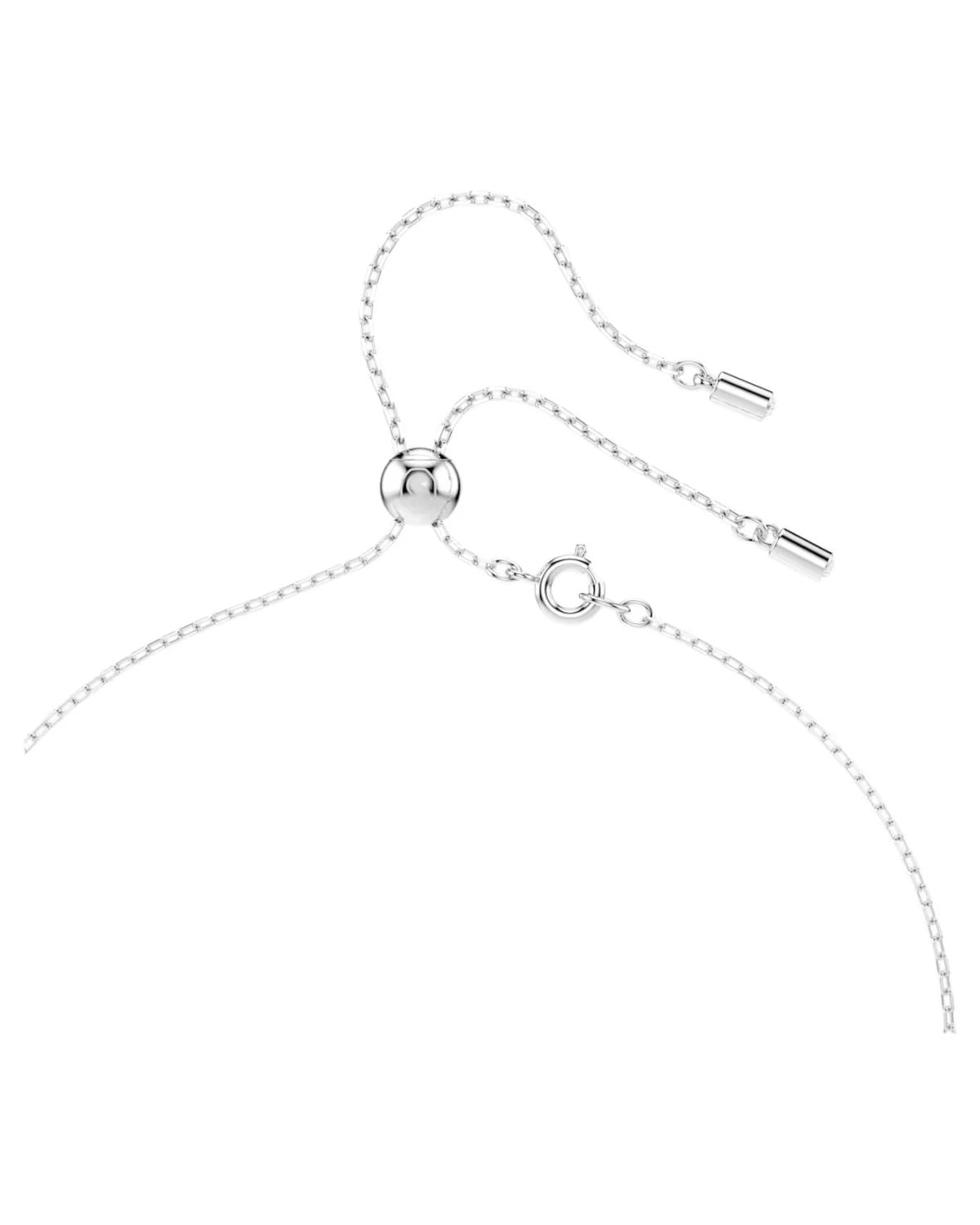 Stilla Attract Y necklace Round cut, Blue, Rhodium plated 5734249
