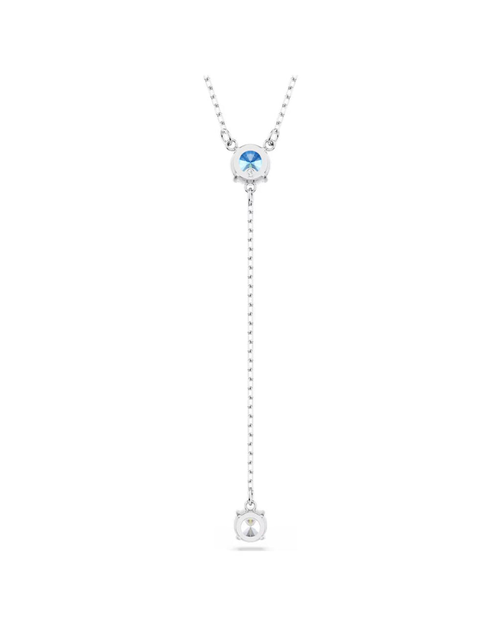Stilla Attract Y necklace Round cut, Blue, Rhodium plated 5734249