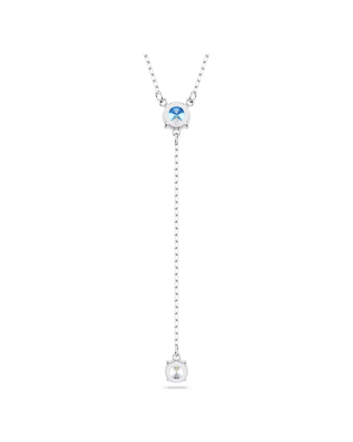 Stilla Attract Y necklace Round cut, Blue, Rhodium plated 5734249
