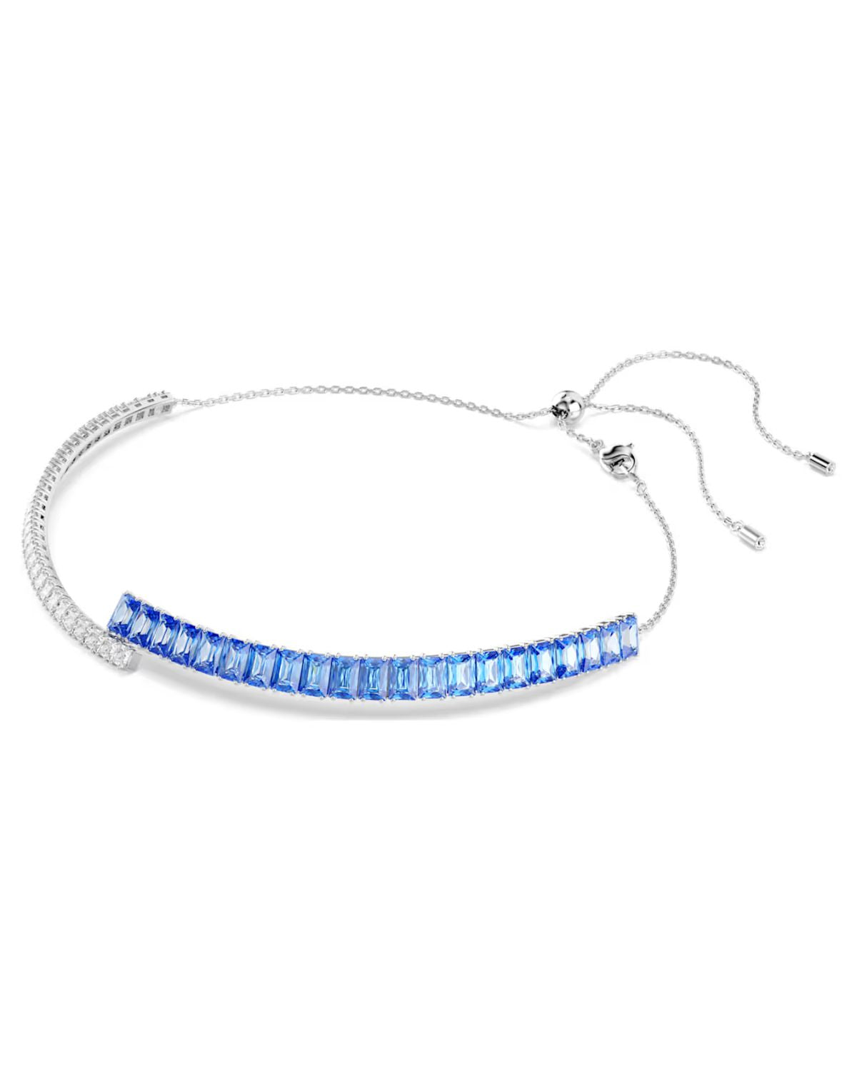 Matrix choker Mixed cuts, Blue, Rhodium plated 5722464