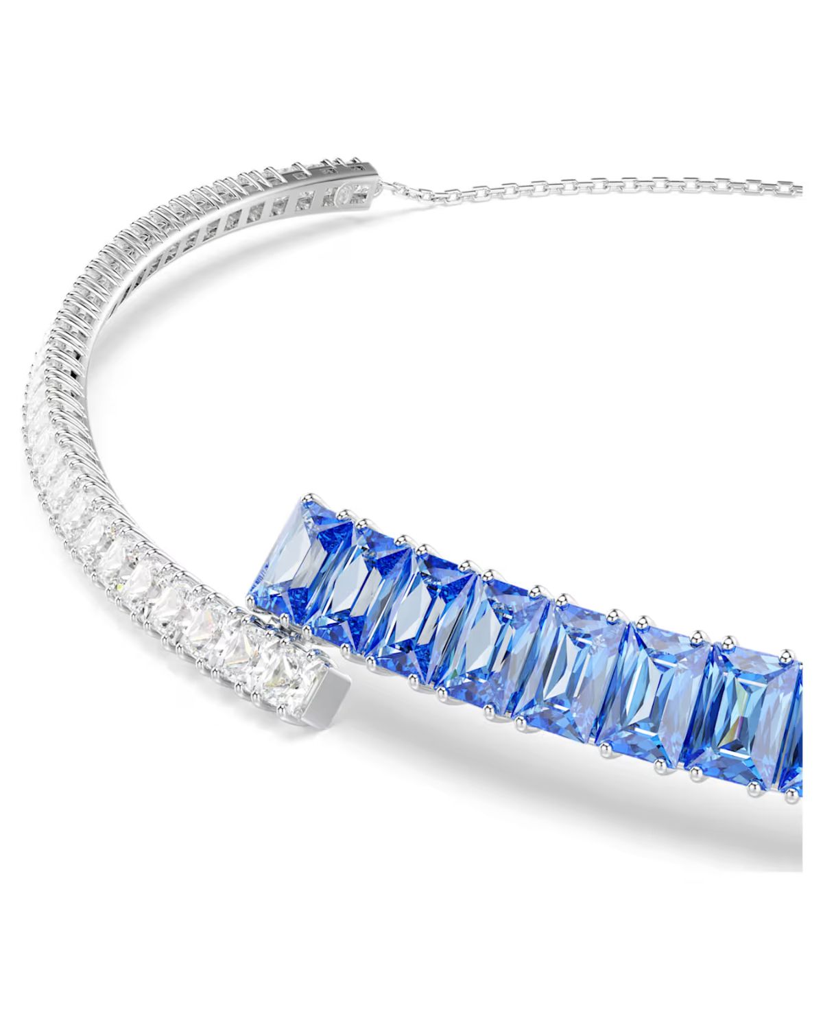 Matrix choker Mixed cuts, Blue, Rhodium plated 5722464