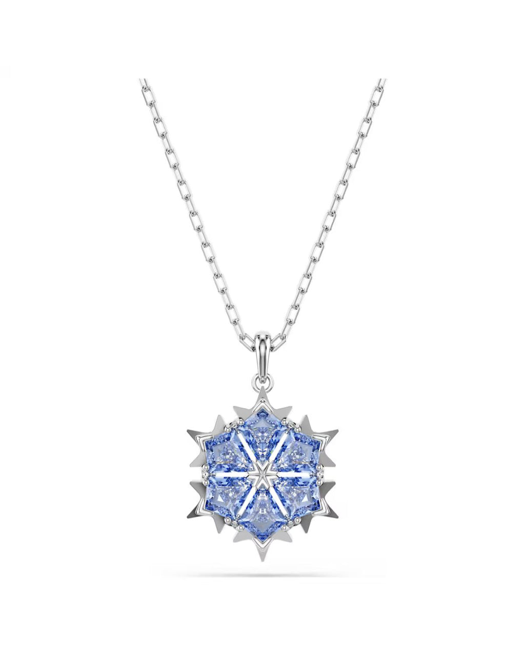 Magic pendant Snowflake, Blue, Rhodium plated 5735399