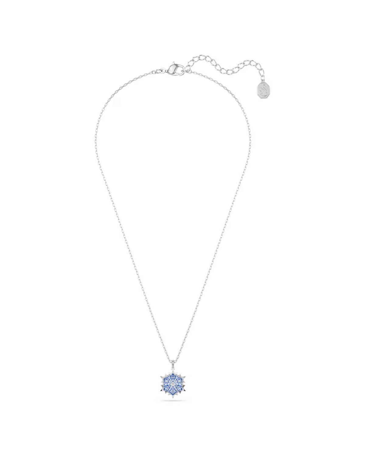 Magic pendant Snowflake, Blue, Rhodium plated 5735399