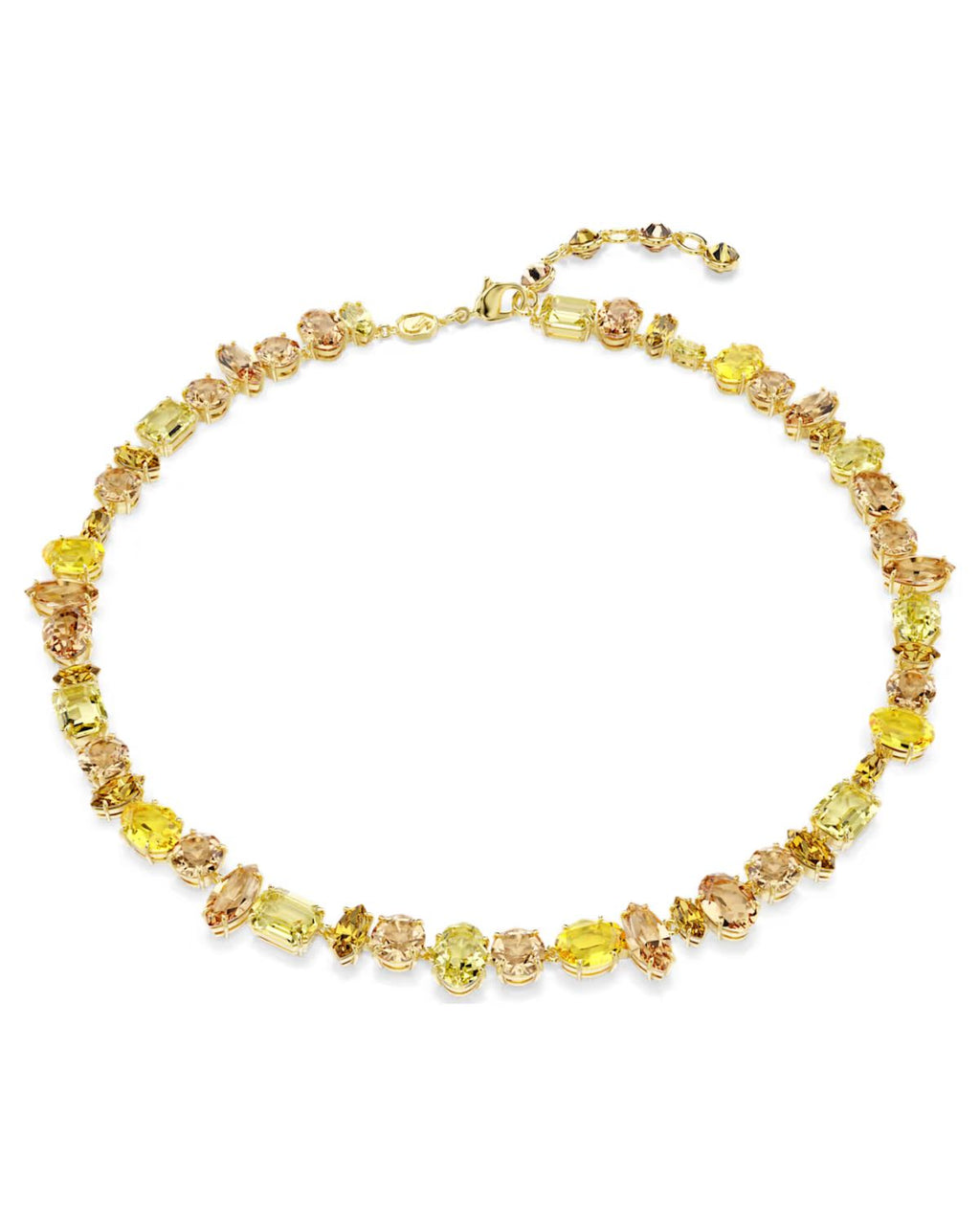 Gema necklace Mixed cuts, Yellow, 18k gold finish 5718071